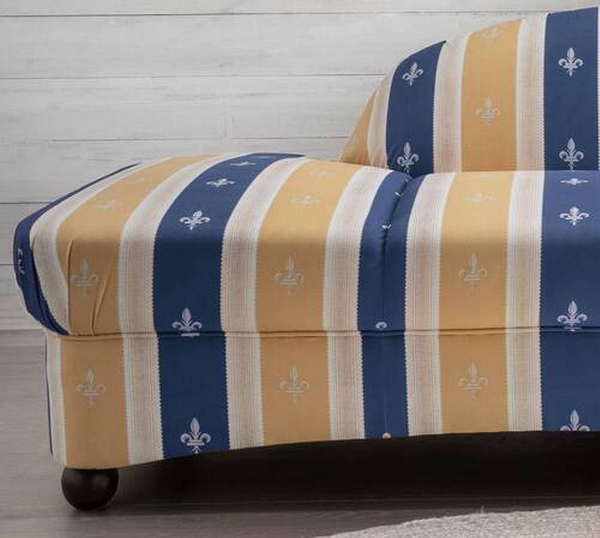 OTTOMANE in Mikrofaser Blau  - Wengefarben/Blau, KONVENTIONELL, Holz/Textil (190/84/86cm) - Livetastic