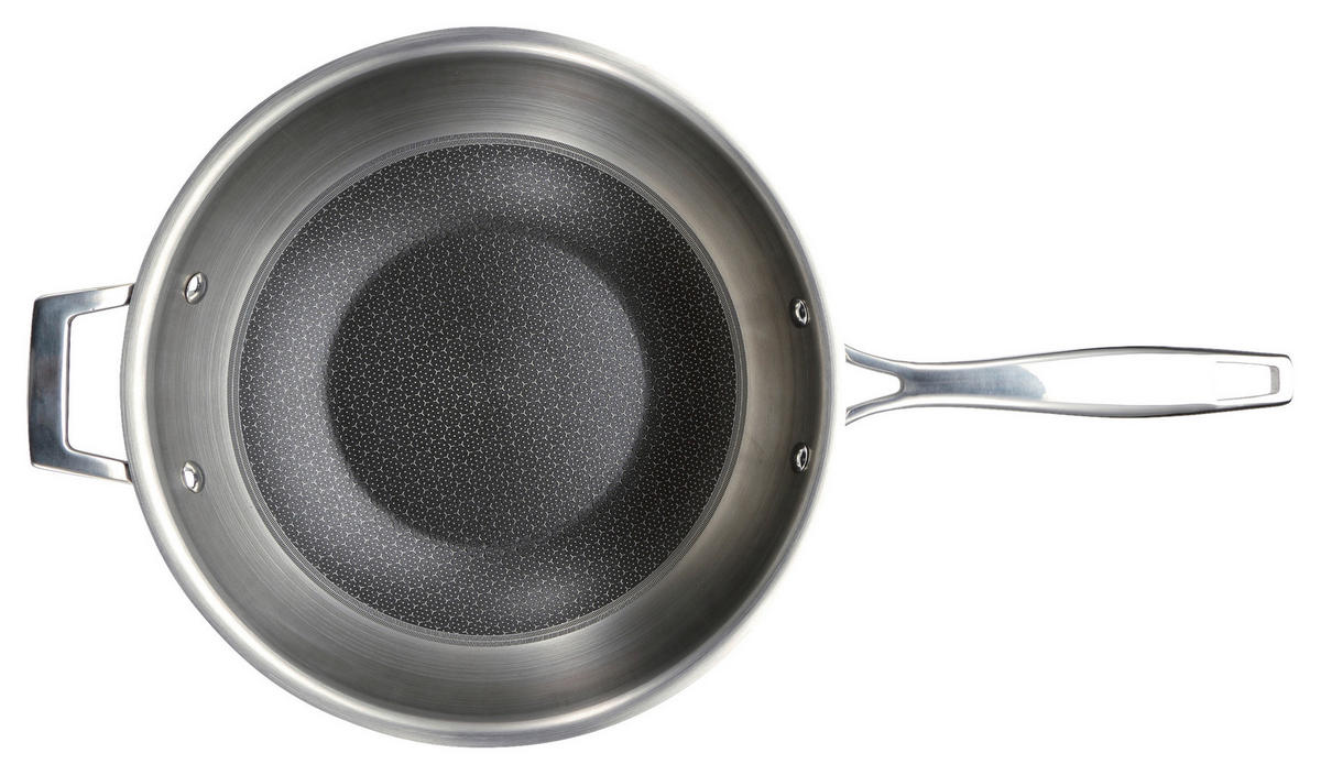 WOK  - Edelstahlfarben/Schwarz, Basics, Metall (53/29,5/9cm) - Masterpro