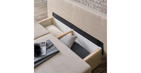 SCHLAFSOFA Spicy in Cord Beige  - Beige/Schwarz, Design, Textil/Metall (193/85/88cm) - Novel