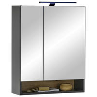 SPIEGELSCHRANK 60/75/23 cm  - Schwarz, KONVENTIONELL, Glas/Holzwerkstoff (60/75/23cm) - home24