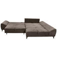 ECKSOFA in Webstoff Dunkelbraun  - Dunkelbraun/Schwarz, KONVENTIONELL, Kunststoff/Textil (310/185cm) - Carryhome