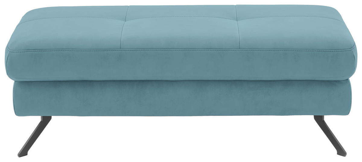 HOCKER in Textil Blau  - Blau/Schwarz, Design, Textil/Metall (130/47/65cm) - Beldomo System