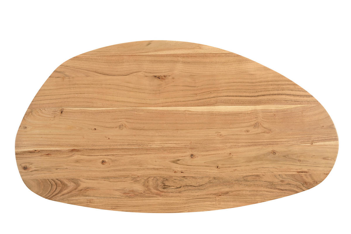 COUCHTISCH Akazie Hartholz 130/60/45 cm organisch Schwarz, Akaziefarben  - Schwarz/Akaziefarben, Design, Holz/Metall (130/60/45cm) - Livetastic