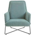 SESSEL in Chenille Türkis  - Türkis/Schwarz, Design, Textil/Metall (73/85/96cm) - Johann Jakob