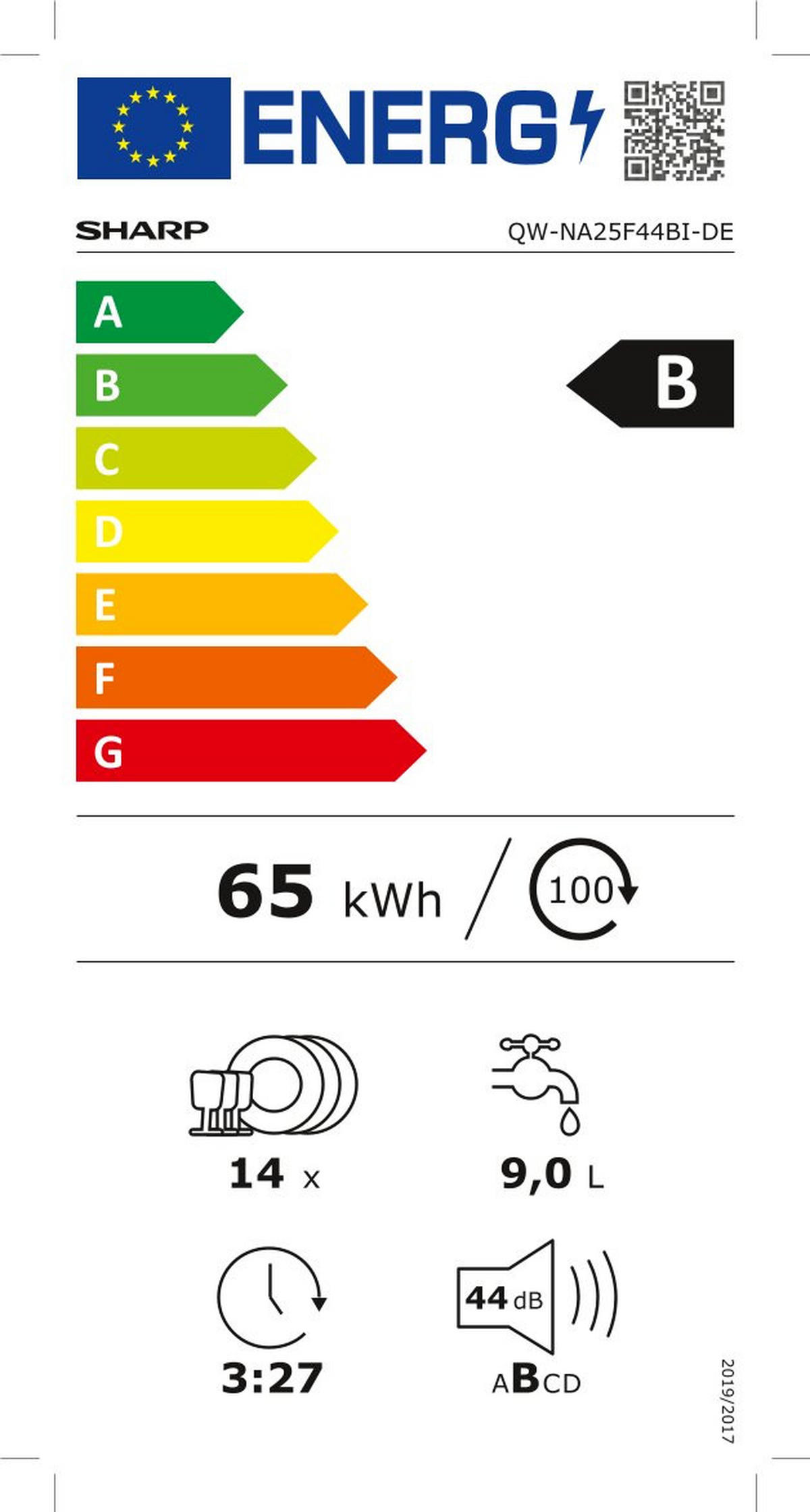 GESCHIRRSPÜLER QW-NA25F44BI-DE  - Edelstahlfarben, Trend, Metall (59,8/85/59,8cm) - Sharp