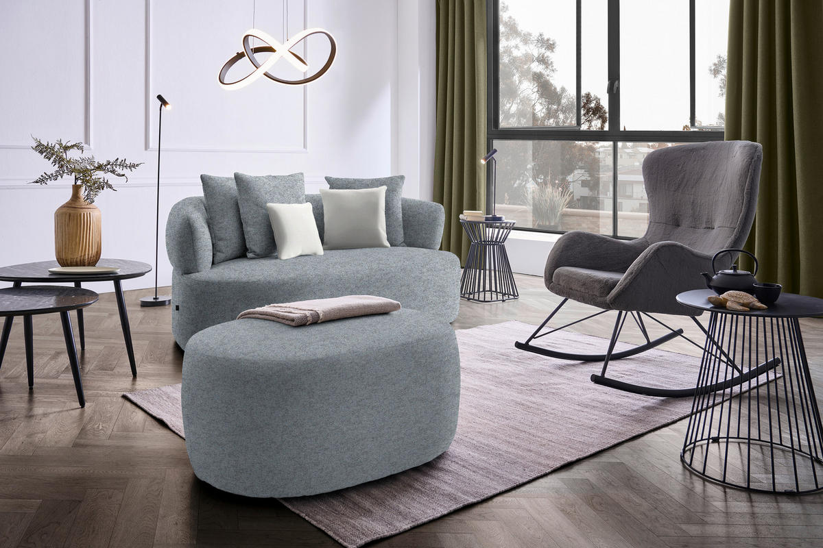 2-SITZER-SOFA in Chenille Graubraun  - Graubraun/Beige, MODERN, Kunststoff/Textil (177/86/105cm) - Hom`in