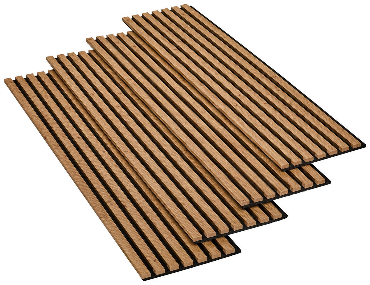 AKUSTICKÝ PANEL 30/132,5/2,1 cm   - černá/dub artisan, Basics, kompozitní dřevo/plast (30/132,5/2,1cm) - Boxxx