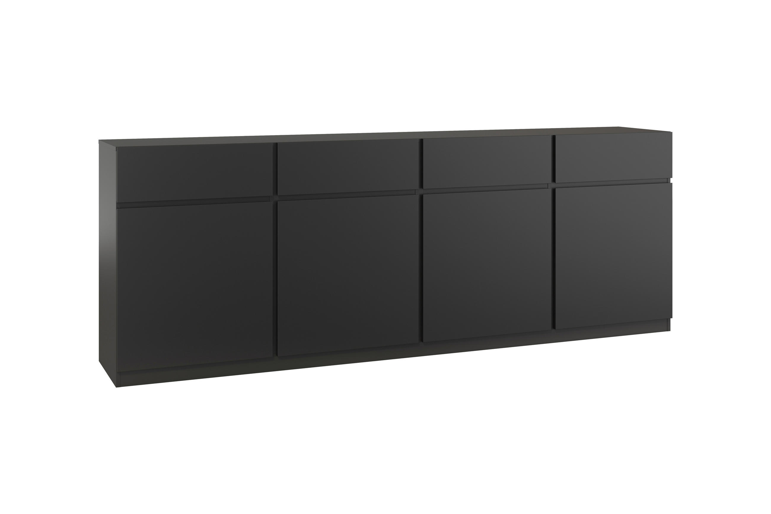 SIDEBOARD Bern 224,8/82,4/40 cm 4 Schublade(n)  - Schwarz, Design, Holzwerkstoff (224,8/82,4/40cm) - MID.YOU