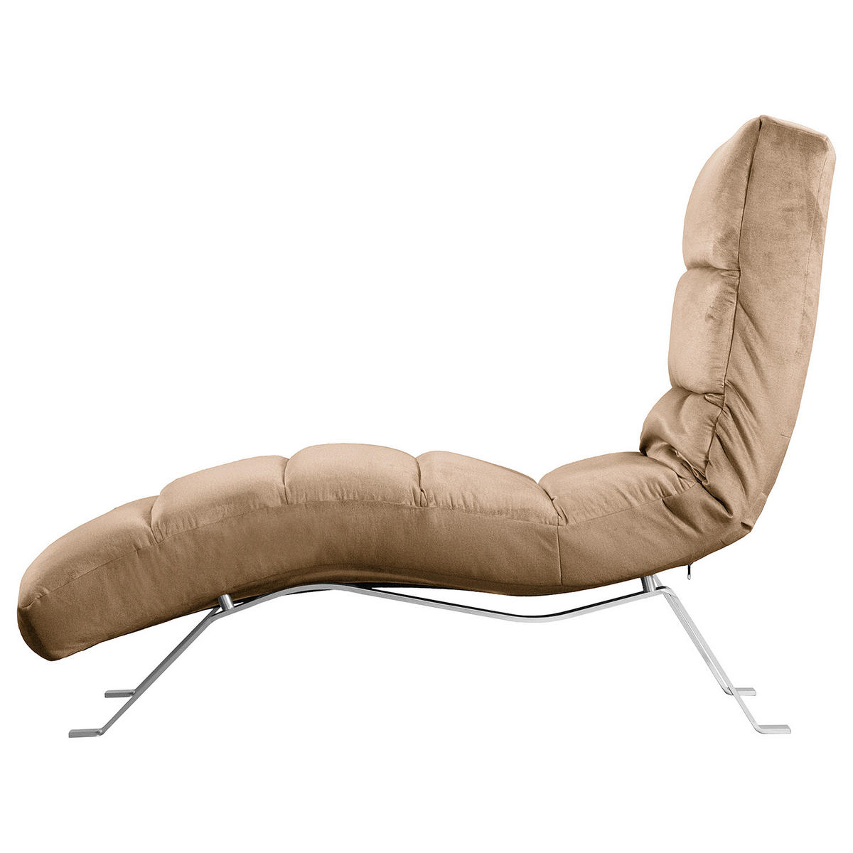 RELAXLIEGE SWING Samt Braun  - Silberfarben/Braun, Design, Textil/Metall (65/65-95/171cm) - Livetastic