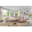 ECKSOFA  in Cord Rosa  325/224 cm  - Schwarz/Rosa, Design, Kunststoff/Textil (325/224cm) - Hom`in