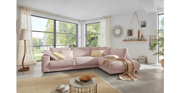 ECKSOFA  in Cord Rosa  325/224 cm  - Schwarz/Rosa, Design, Kunststoff/Textil (325/224cm) - Hom`in