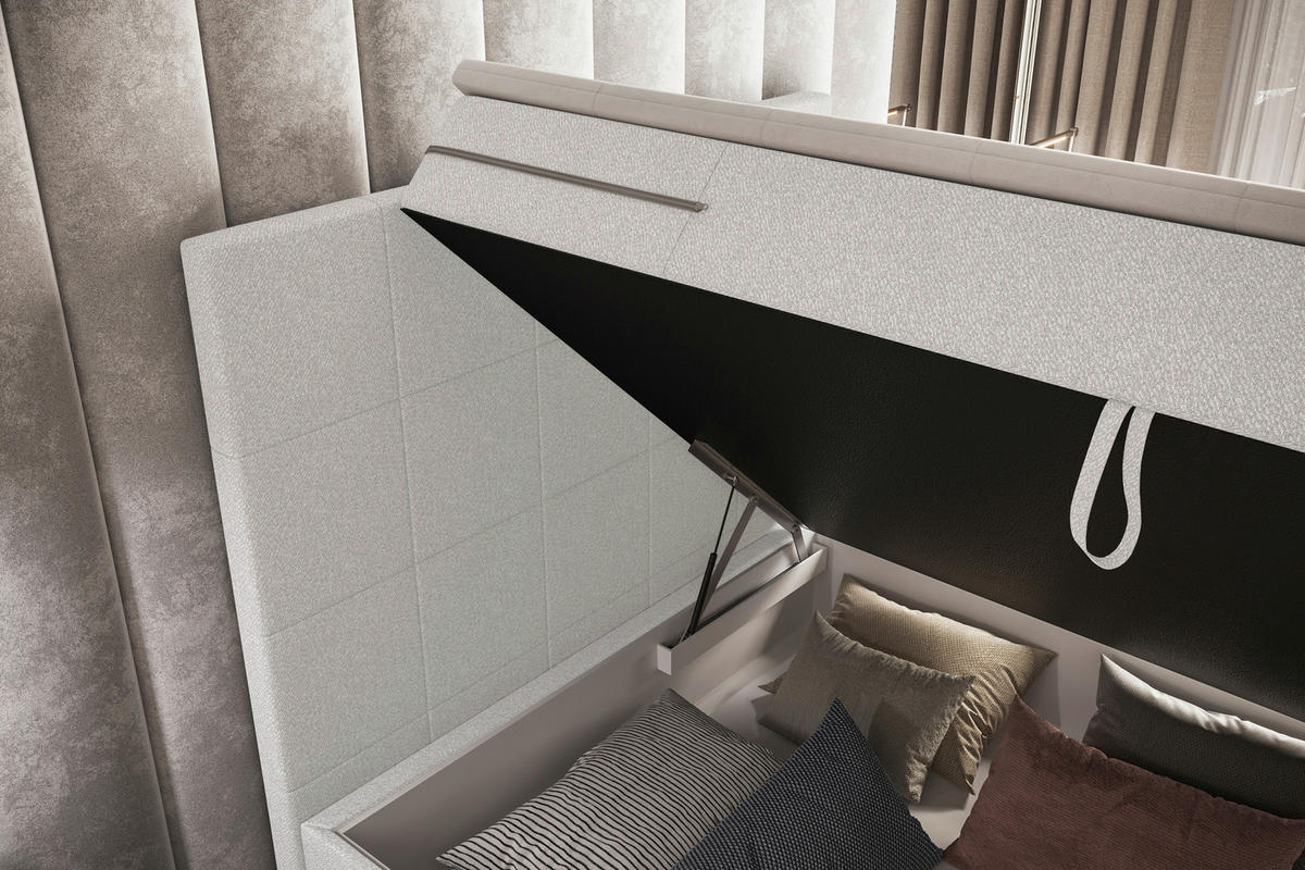 BOXBETT 100/200 cm  in Hellgrau  - Hellgrau, KONVENTIONELL, Kunststoff/Textil (100/200cm) - Boxxx