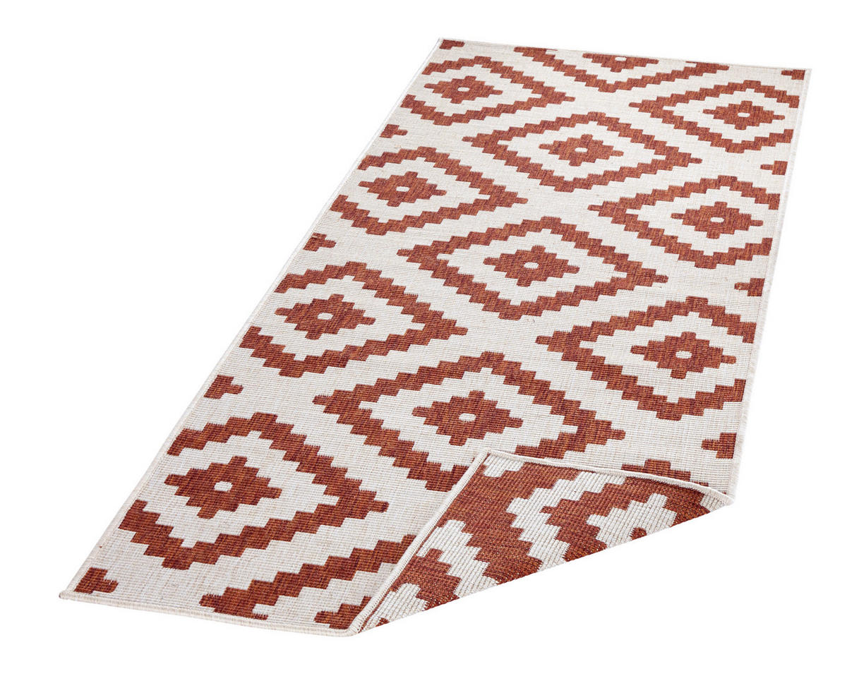 OUTDOORTEPPICH 80/350 cm Twin Creme, Terracotta  - Terracotta/Creme, Basics, Kunststoff (80/350cm)