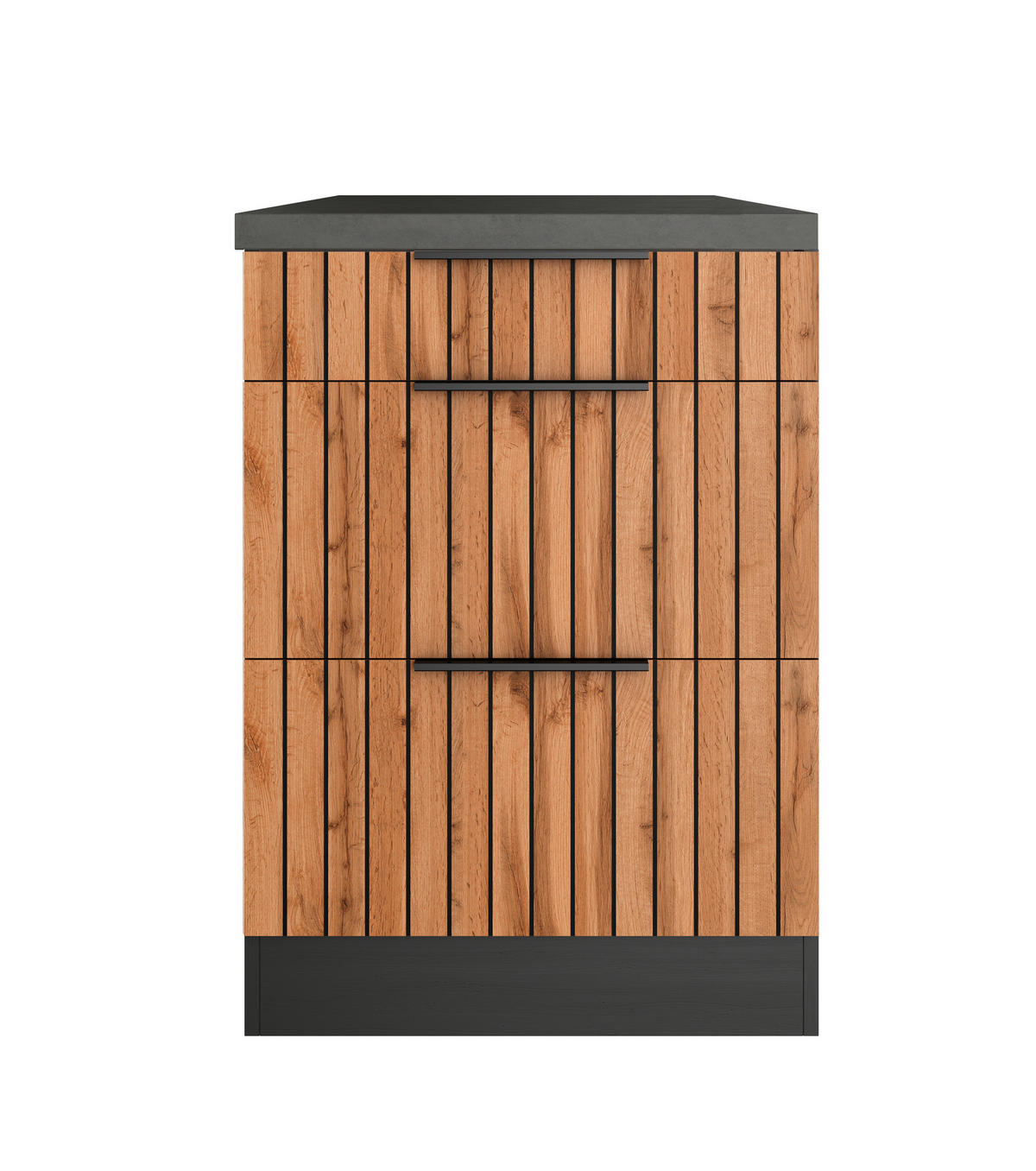 SCHUBKASTENUNTERSCHRANK 60/86/60 cm  in Graphitfarben, Eiche Wotan  - Schieferfarben/Eiche Wotan, Basics, Holzwerkstoff/Metall (60/86/60cm) - Held