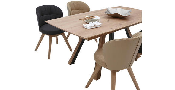 ESSTISCH in Holz, Metall 160-260/90/76 cm - Eichefarben/Anthrazit, Natur, Holz/Metall (160-260/90/76cm) - Valnatura