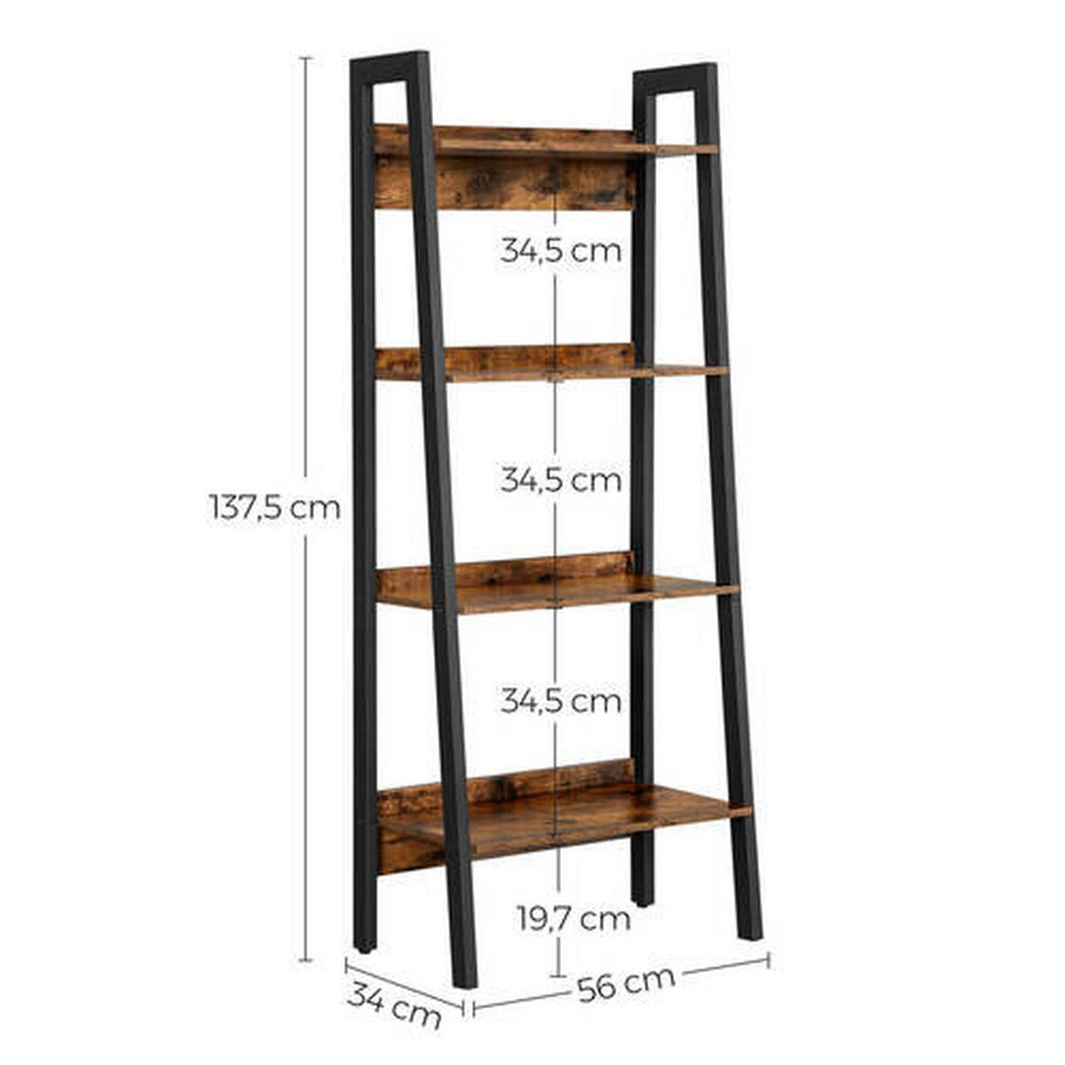 AKTENREGAL Braun, Schwarz  - Schwarz/Braun, Trend, Holzwerkstoff/Metall (56/137,5/34cm) - Boxxx