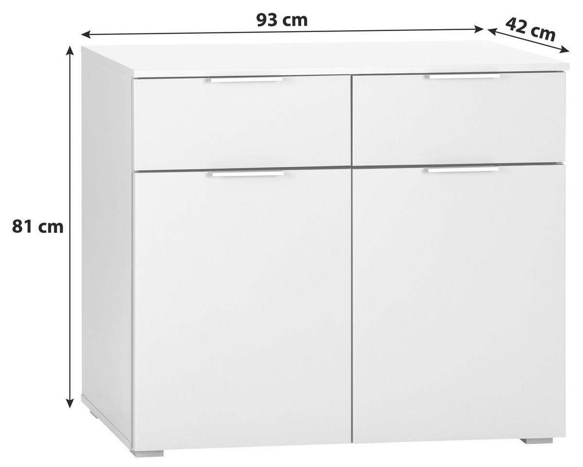 KOMMODE Rauch ALABAMA  in 80/81/42 cm  - Alufarben/Weiß, MODERN, Holzwerkstoff (80/81/42cm) - Rauch Möbel