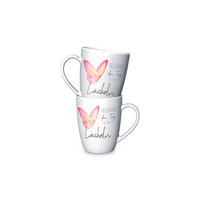 KAFFEEBECHER Lovely Greetings  250 ml   - Rosa/Weiß, Basics, Keramik (14,9/19,8/8,2cm)