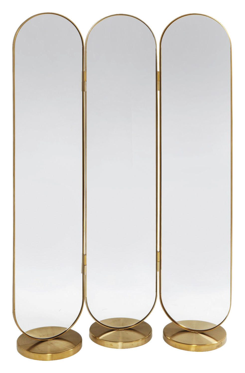 PARAVENT mit 3  Flügel - Goldfarben, Trend, Glas/Metall (106/166/31cm) - Kare-Design