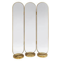 PARAVENT mit 3  Flügel - Goldfarben, Trend, Glas/Metall (106/166/31cm) - Kare-Design