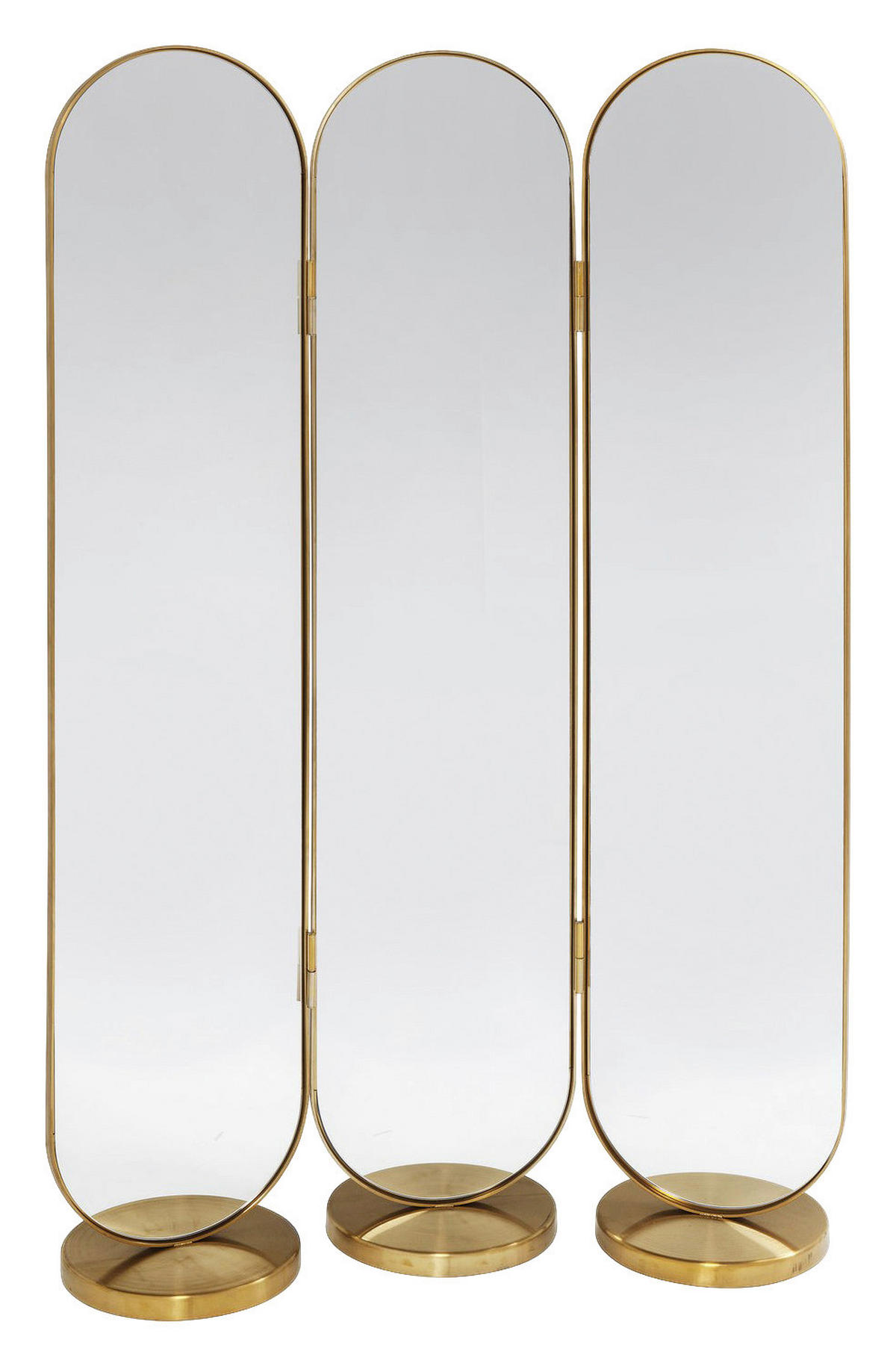 PARAVENT mit 3  Flügel - Goldfarben, Trend, Glas/Metall (106/166/31cm) - Kare-Design