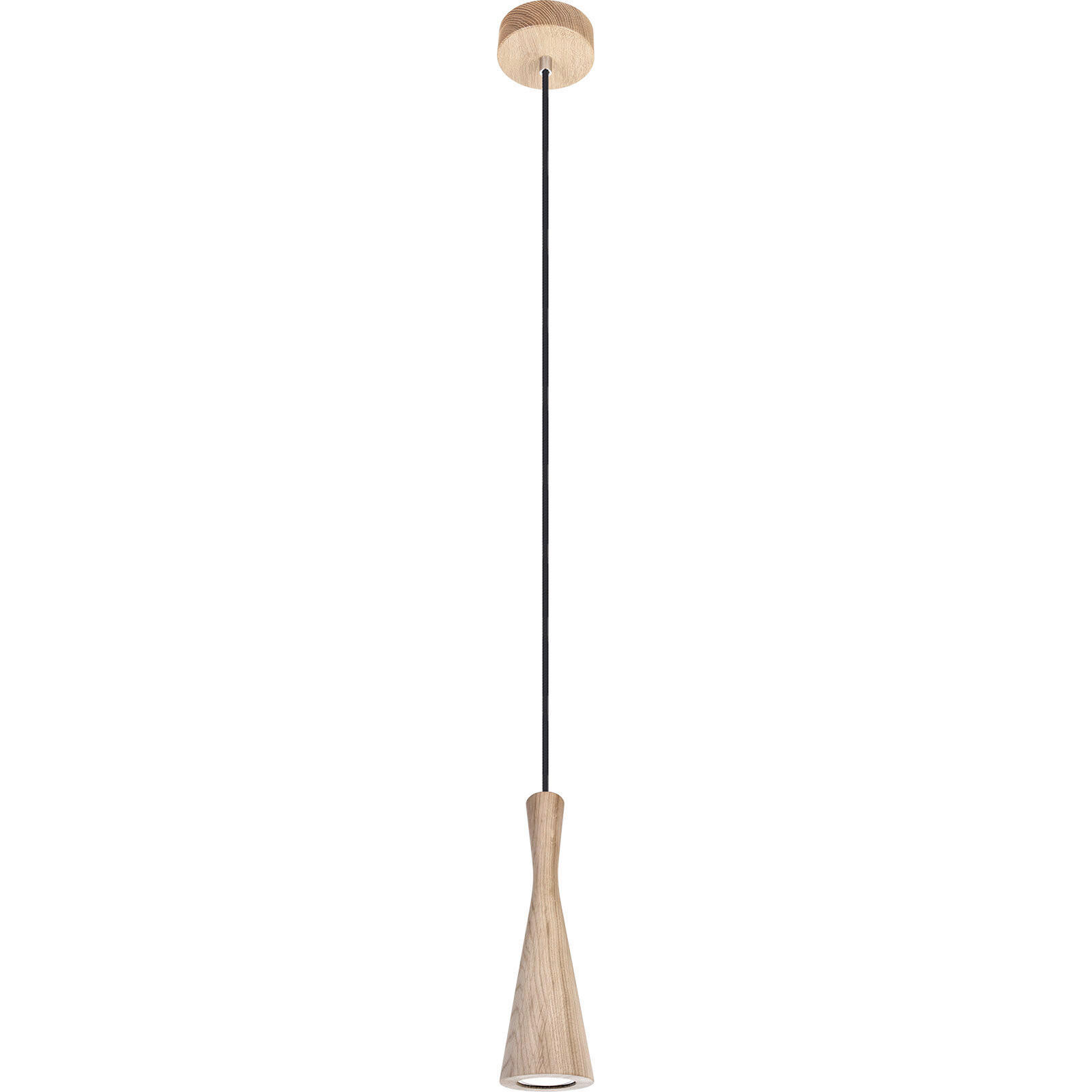 XXXLutz Hängeleuchte Vegas Schwarz, Eiche 90-140 cm