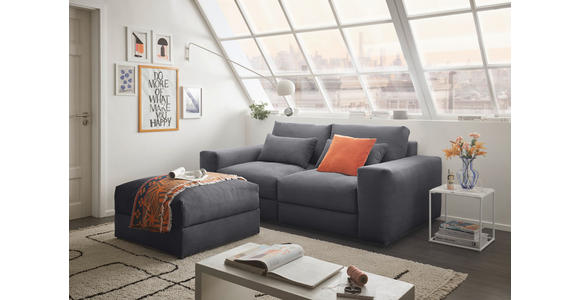 BIGSOFA Cord Dunkelgrau - Dunkelgrau/Schwarz, KONVENTIONELL, Kunststoff/Textil (230/78/122cm) - Carryhome
