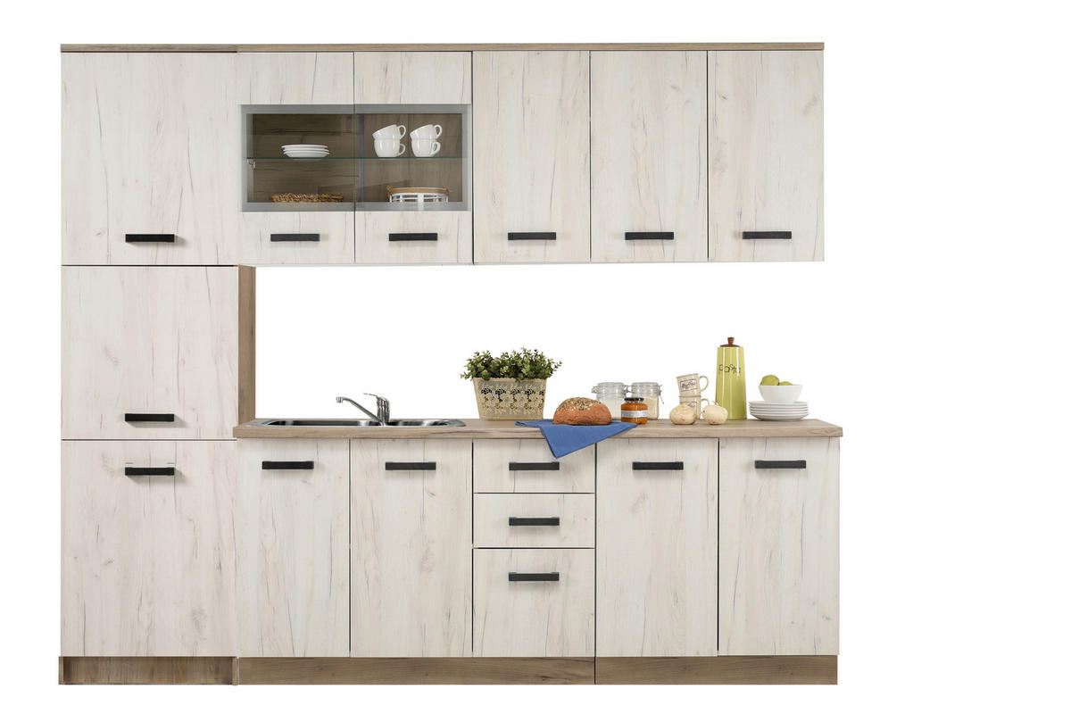 EDÉNYTÁROLÓ SZEKRÉNY - ezüsttölgy színű, Basics, faalapú anyag (60/214/57,5cm) - Carryhome