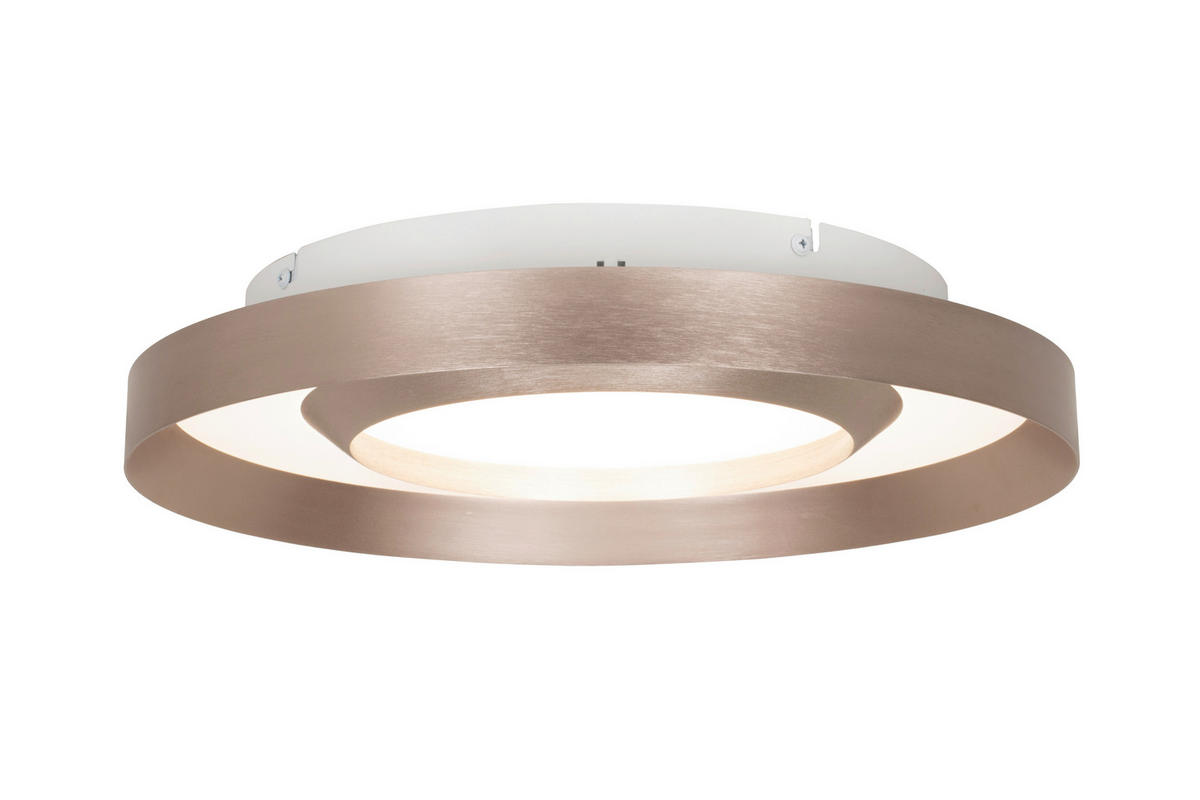 LED-DECKENLEUCHTE Avoir 40/8 cm  - Champagner/Goldfarben, Design, Kunststoff/Metall (40/8cm) - Novel