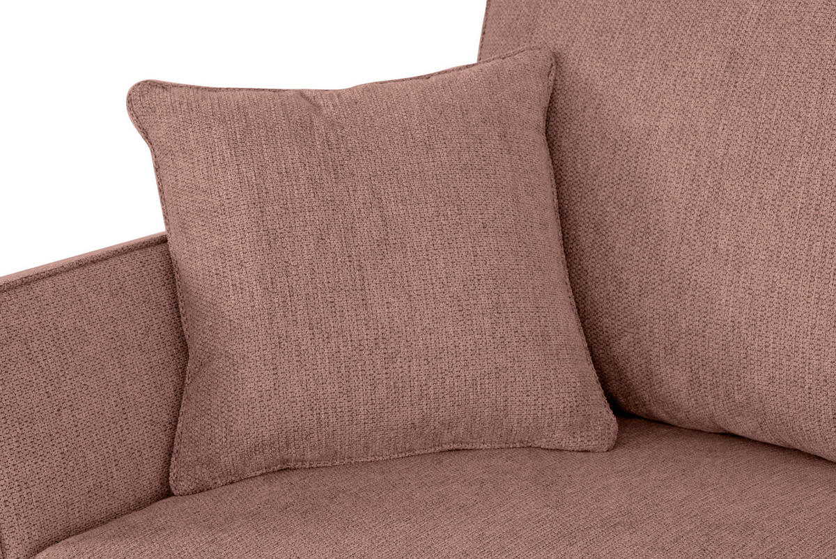 ECKSOFA in Flachgewebe Rosa  - Eichefarben/Rosa, KONVENTIONELL, Holz/Textil (265/159cm) - Carryhome