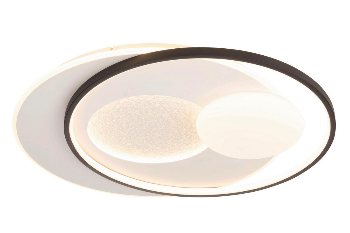 LED-DECKENLEUCHTE 34 W    58/50/10,5 cm  - Weiss/Schwarz, Basics, Kunststoff/Metall (58/50/10,5cm) - Novel