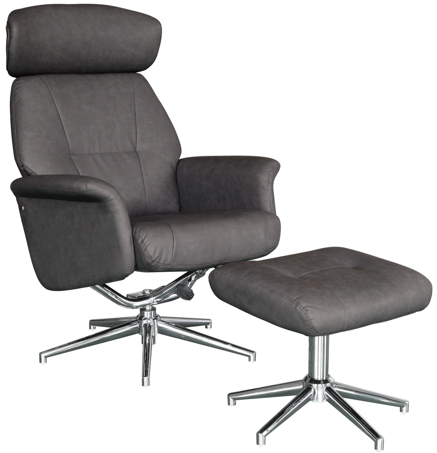 POČIVALNIK S PODNOŽNIKOM,  antracit, barve kroma kovina, umetna masa, tekstil - barve kroma/antracit, Design, kovina/umetna masa (75/109-96/77-109cm) - Xora