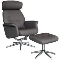 POČIVALNIK S PODNOŽNIKOM,  antracit, barve kroma kovina, umetna masa, tekstil - barve kroma/antracit, Design, kovina/umetna masa (75/109-96/77-109cm) - Xora