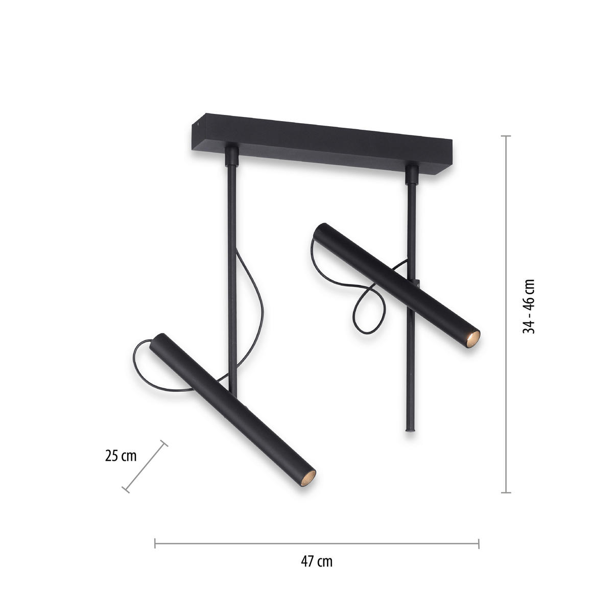 LED-DECKENLEUCHTE 47/25,5/46 cm   - Design, Kunststoff/Metall (47/25,5/46cm) - Neuhaus PURE