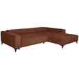 ECKSOFA  in Chenille Rostfarben  279/222 cm  - Rostfarben/Schwarz, KONVENTIONELL, Kunststoff/Textil (279/222cm) - Hom`in