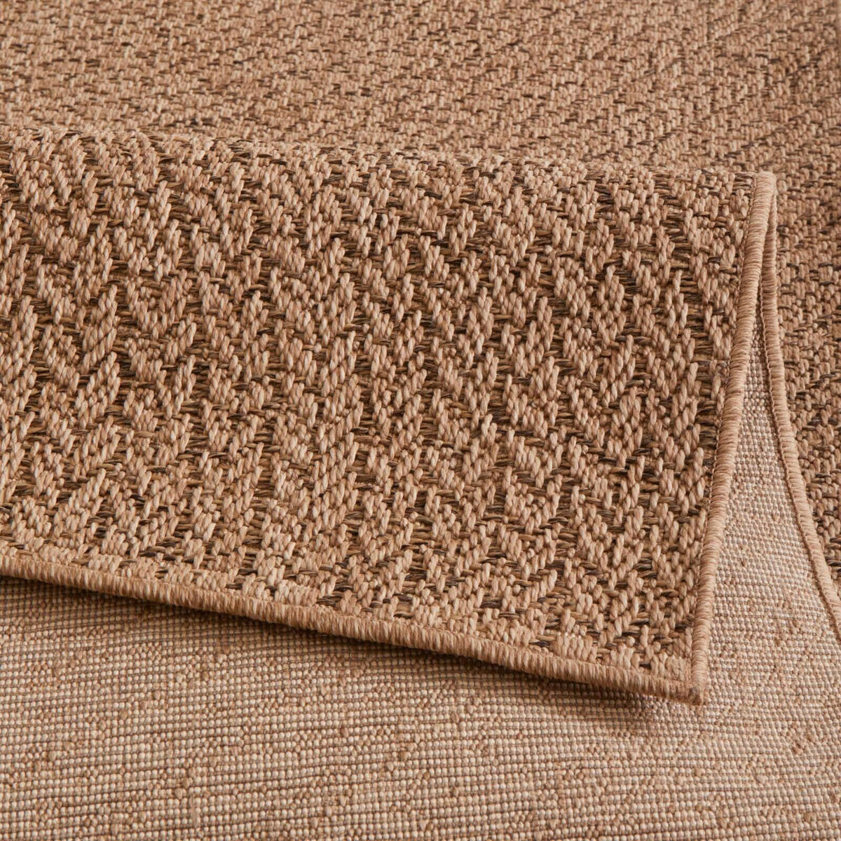 OUTDOORTEPPICH für Terrasse und Balkon 140/200 cm Borneo Welle Beige  - Beige, KONVENTIONELL, Textil (140/200cm) - Ambia Garden