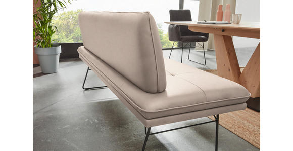 SITZBANK in Metall, Textil Schwarz, Greige  - Greige/Schwarz, Design, Textil/Metall (195/87/65cm) - Dieter Knoll