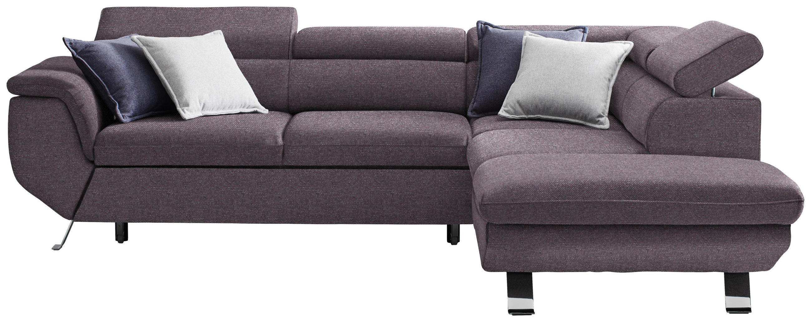 Wohnlandschaft in Textil Rot, Schwarz