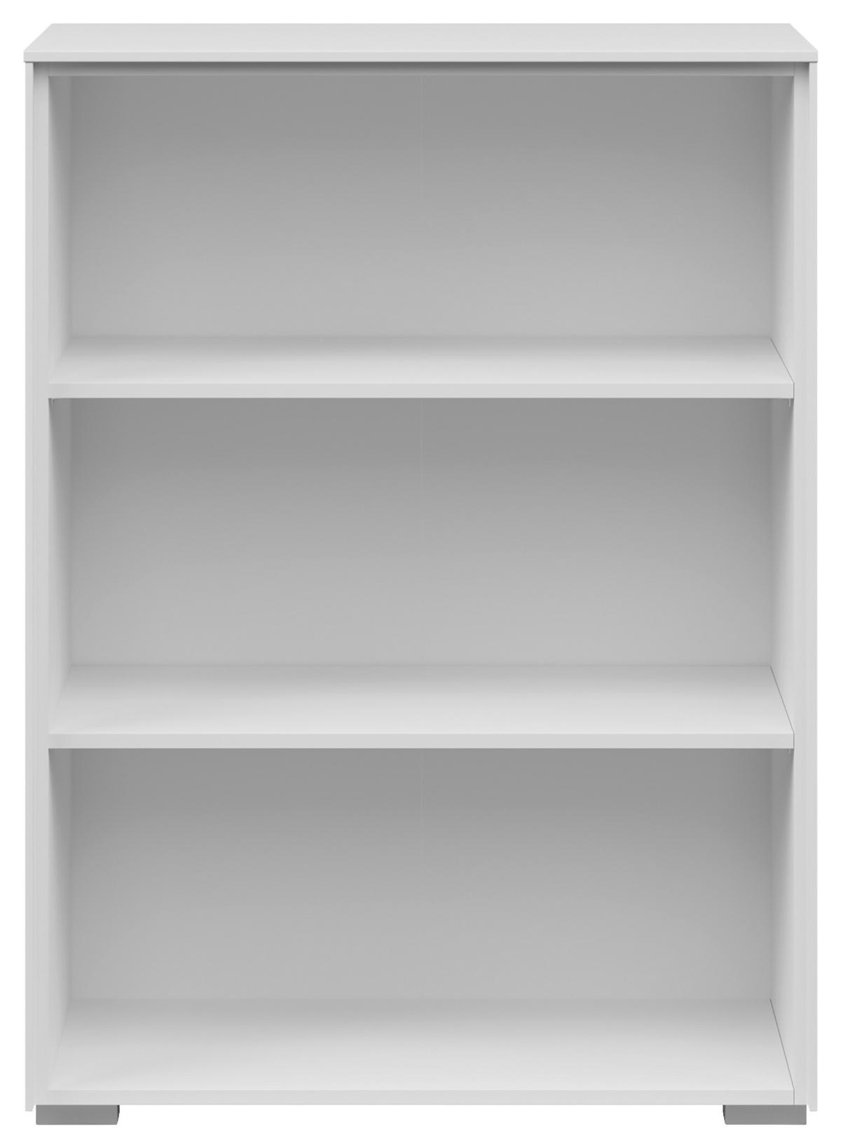 AKTENREGAL Weiß  - Silberfarben/Weiß, KONVENTIONELL, Holzwerkstoff/Kunststoff (81/110/37cm) - Voleo