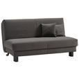 SCHLAFSOFA mit Relaxfunktion Flachgewebe Grau Zierkissen, Bettkasten, Schlaffunktion, Relaxfunktion  - Schwarz/Grau, Design, Metall (160/85/100cm) - Carryhome