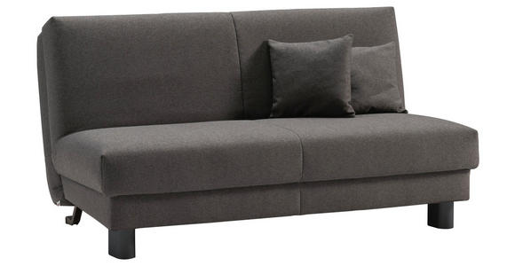 SCHLAFSOFA mit Relaxfunktion Flachgewebe Grau Zierkissen, Bettkasten, Schlaffunktion, Relaxfunktion  - Schwarz/Grau, Design, Metall (160/85/100cm) - Carryhome