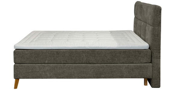 BOXSPRINGBETT 180/200 cm  in Dunkelgrau  - Eichefarben/Dunkelgrau, KONVENTIONELL, Holz/Textil (180/200cm) - Carryhome