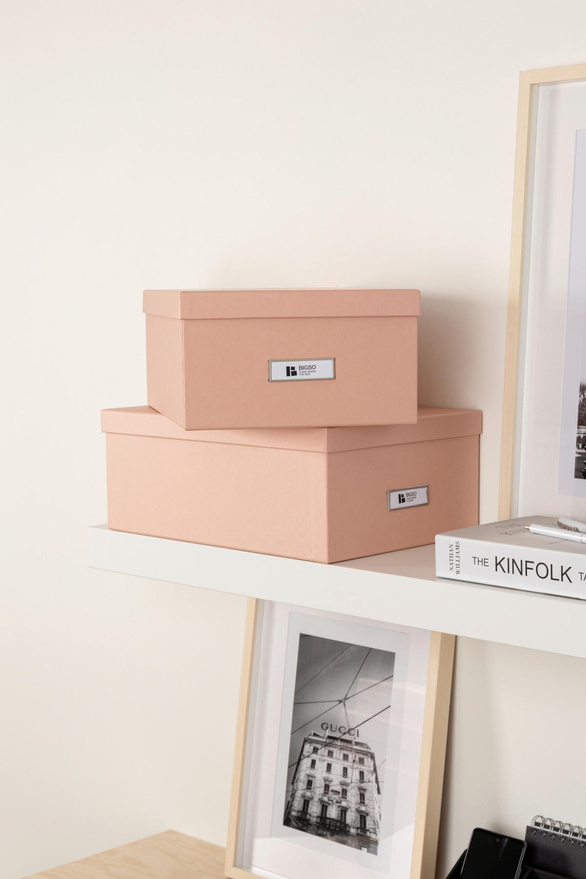 AUFBEWAHRUNGSBOX 36.5/26.5/14.5 cm  - Pink, Basics, Karton/Papier (36.5/26.5/14.5cm)