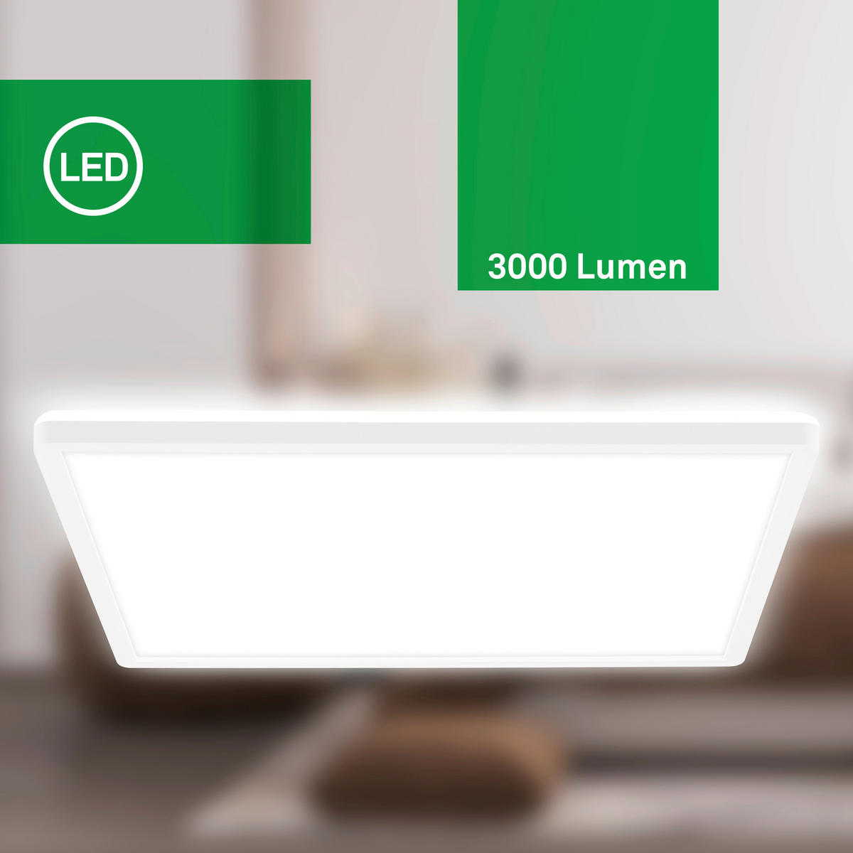 STROPNA LED-SVETILKA  Tava A /3000 lm/4000 K// - bela, Basics, umetna masa (42/42/3cm)