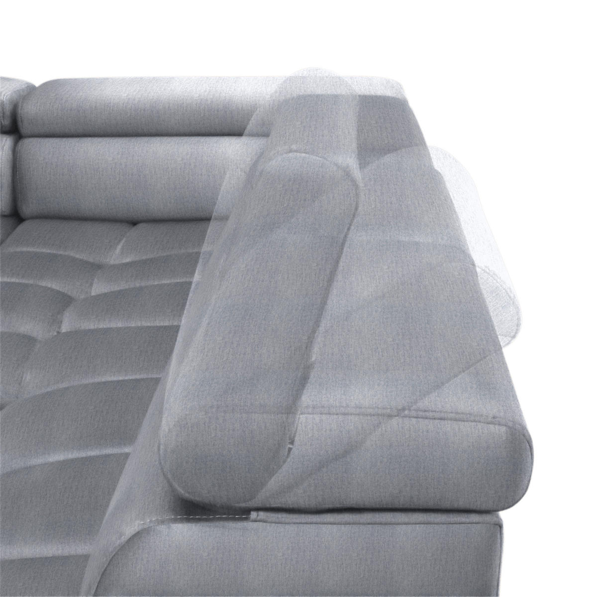 WOHNLANDSCHAFT in Samt, Webstoff Hellgrau  - Hellgrau/Schwarz, Design, Textil/Metall (177/385/216cm) - Welnova