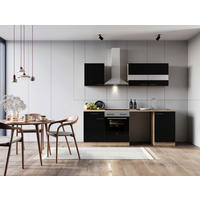 MODULKÖK 220 cm   i svart  - stålfärgad/svart, Basics, metall/trämaterial (220cm) - Respekta