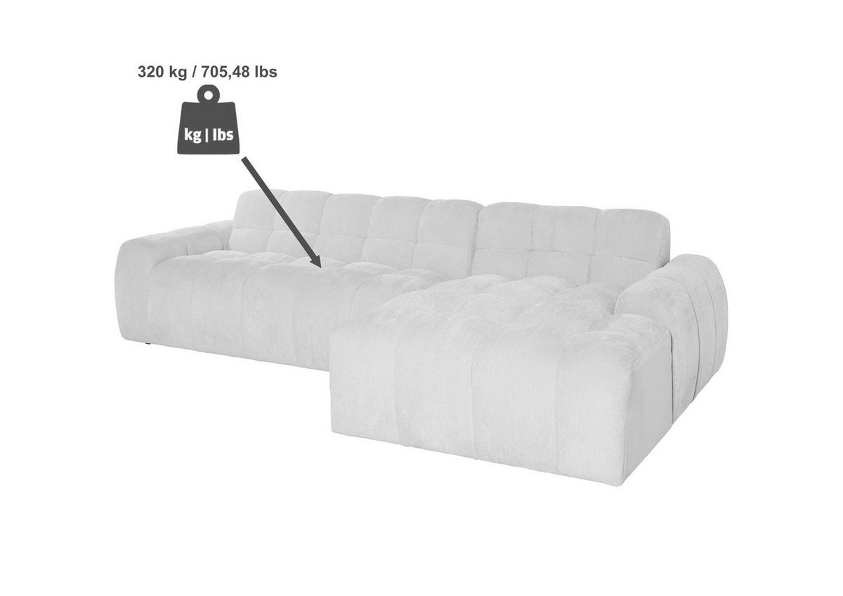 ECKSOFA RELAX BUBBLE CORNER L-R EU Beige Bouclé  - Beige/Schwarz, MODERN, Holz/Kunststoff (305/159cm) - Livetastic