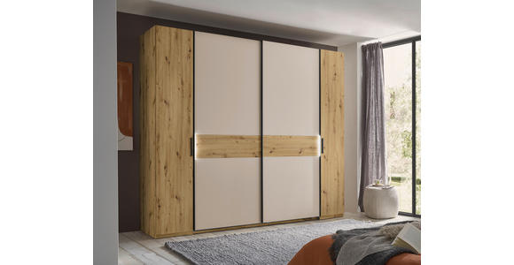 KOMBISCHRANK 267/225/62 cm 4-türig  - Kaschmir/Schwarz, Design, Holzwerkstoff/Metall (267/225/62cm) - Xora