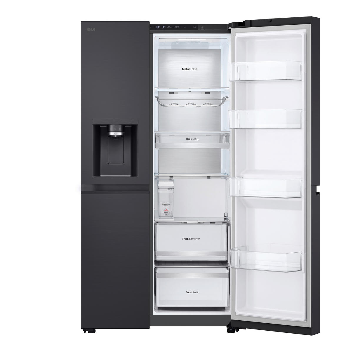 SIDE-BY-SIDE 92,5/179/73,1 cm GSLE91EVAB  - Schwarz, Basics, Metall (92,5/179/73,1cm) - LG