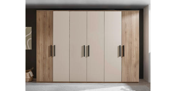 DREHTÜRENSCHRANK 300,5/227,7/60 cm 6-türig Eichefarben, Kaschmir - Kaschmir/Eichefarben, Design, Holzwerkstoff/Metall (300,5/227,7/60cm) - Xora